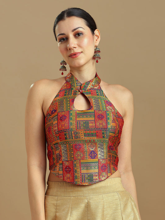 Brocade Design Corset Blouse