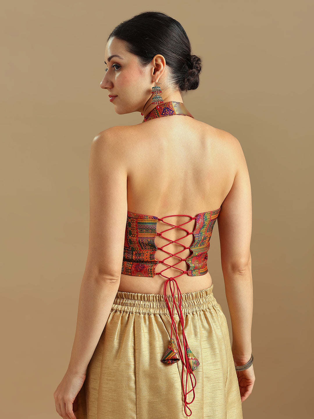 Brocade Design Corset Blouse