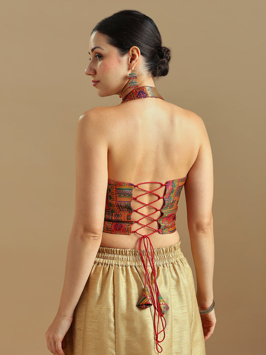 Brocade Design Corset Blouse