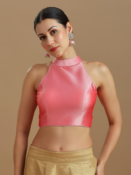 Silk Blend Solid Saree Blouse