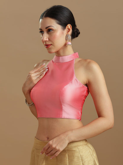 Silk Blend Solid Saree Blouse