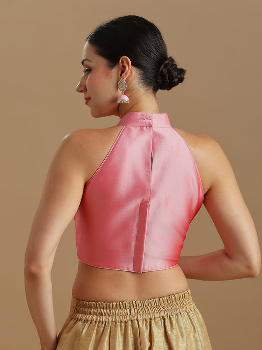 Silk Blend Solid Saree Blouse