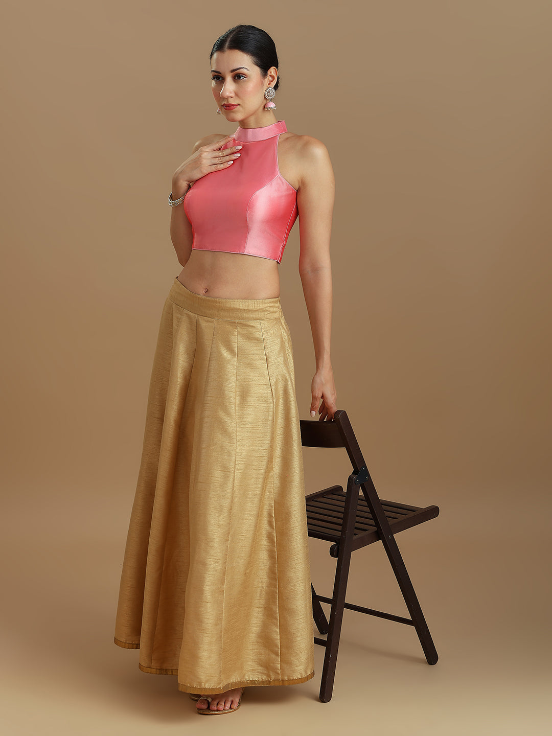 Silk Blend Solid Saree Blouse