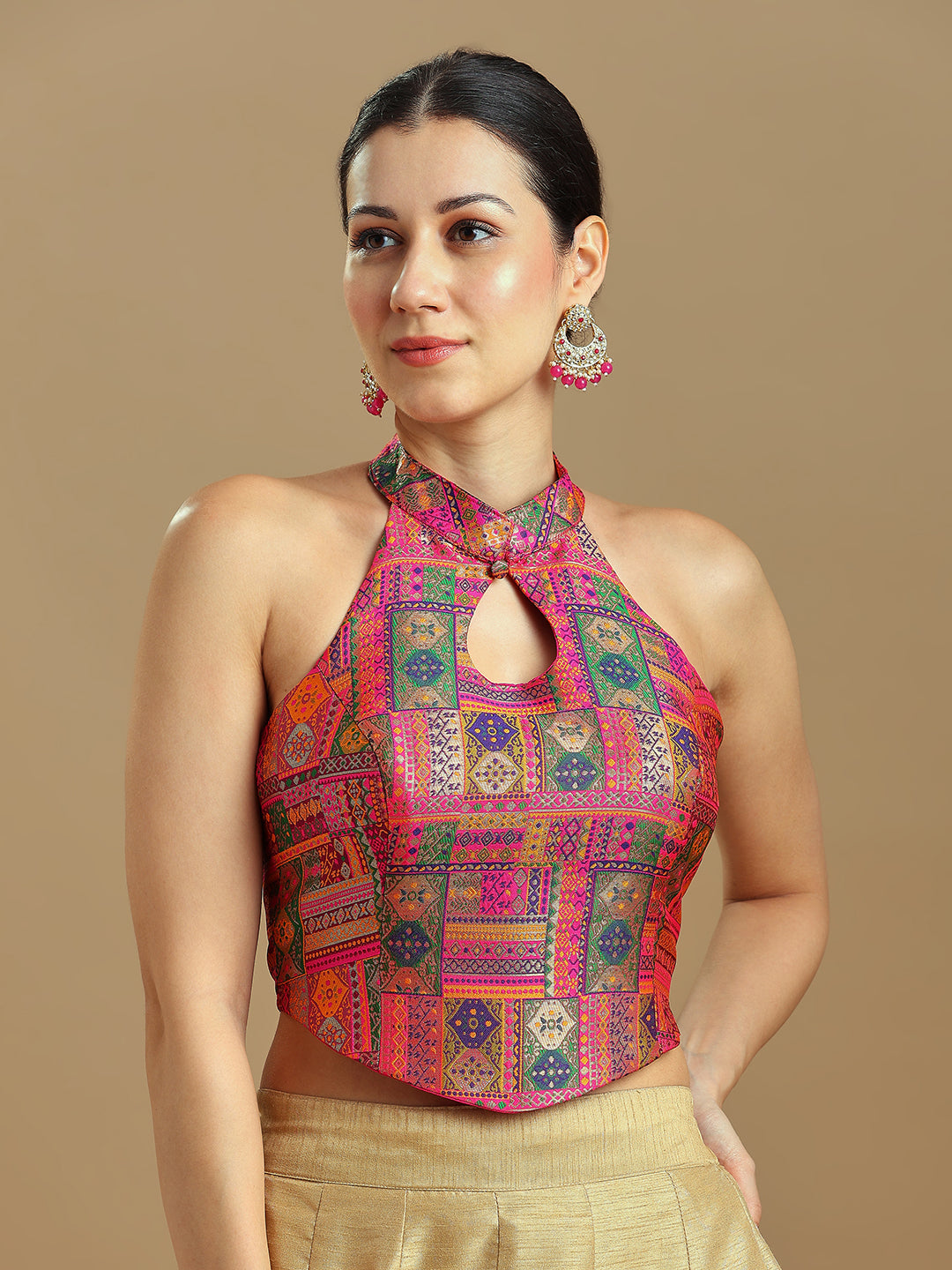 Brocade Design Corset Blouse