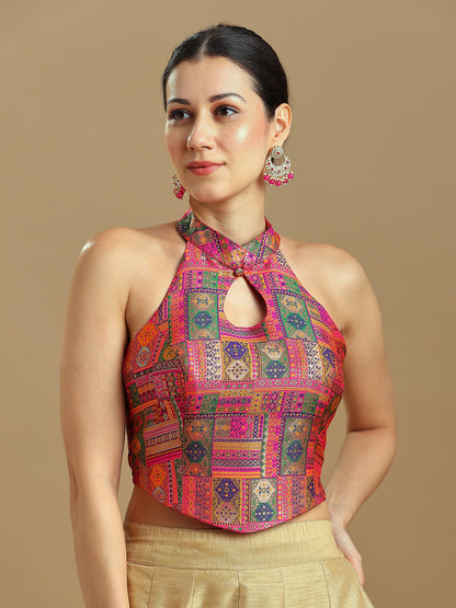 Brocade Design Corset Blouse