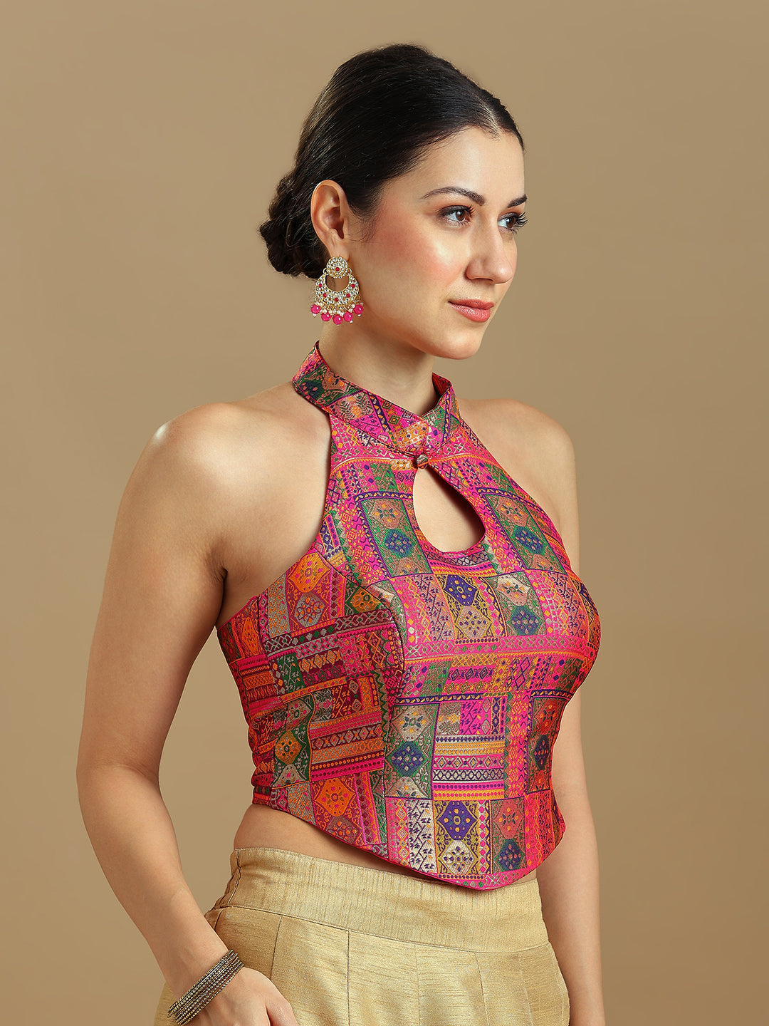 Brocade Design Corset Blouse