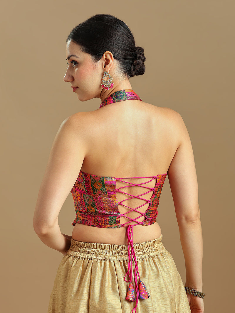 Brocade Design Corset Blouse