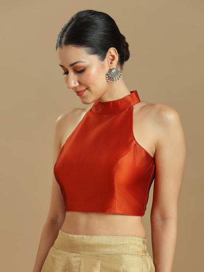 Silk Blend Solid Saree Blouse