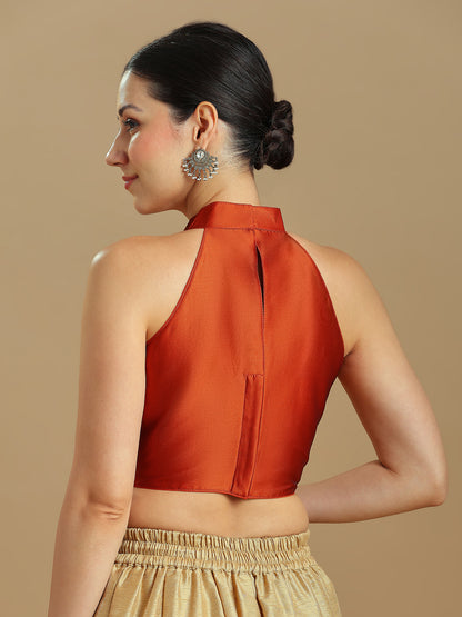 Silk Blend Solid Saree Blouse