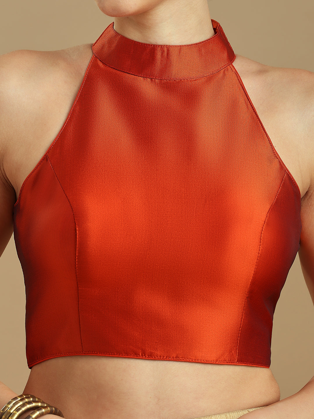 Silk Blend Solid Saree Blouse