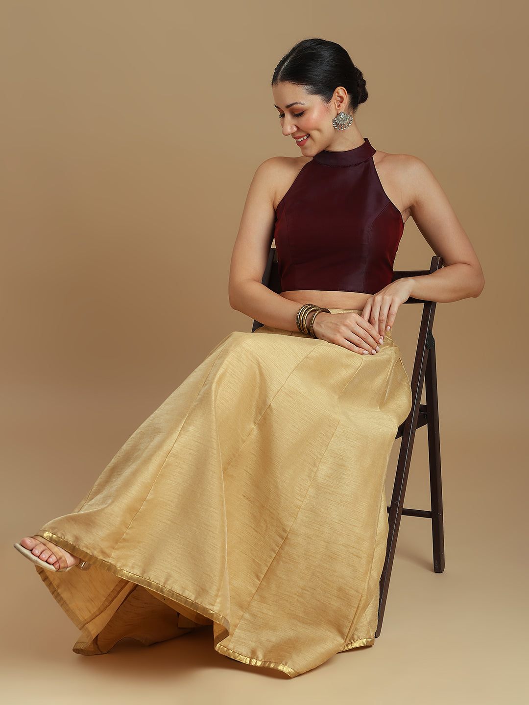 Silk Blend Solid Saree Blouse