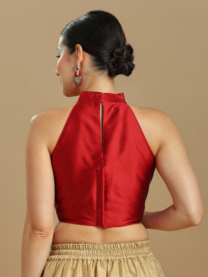 Silk Blend Solid Saree Blouse