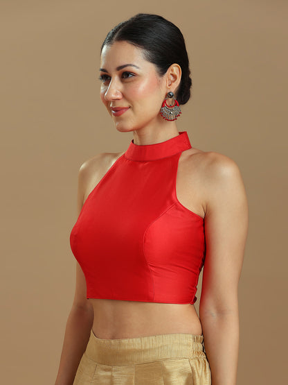 Silk Blend Solid Saree Blouse