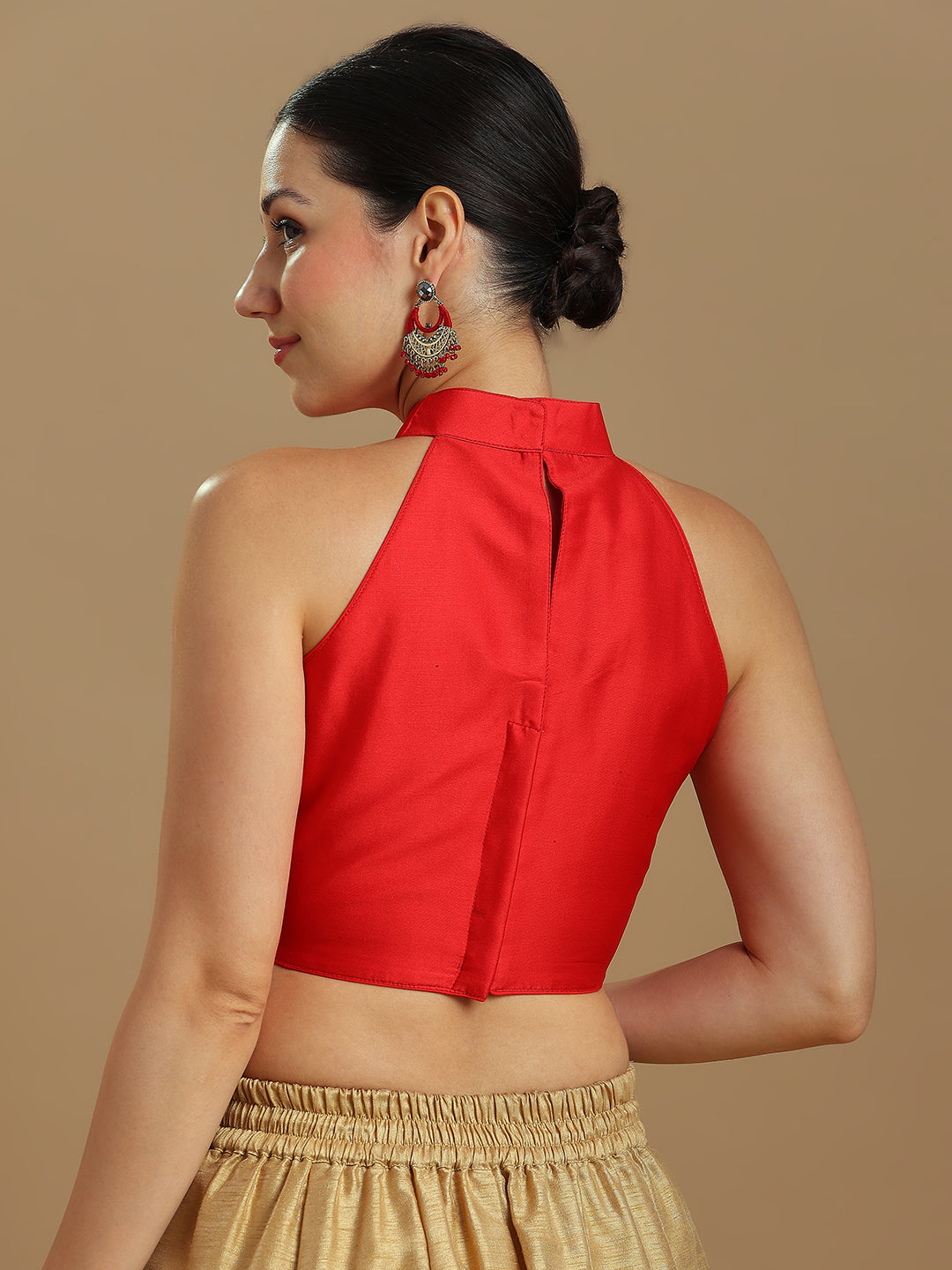 Silk Blend Solid Saree Blouse