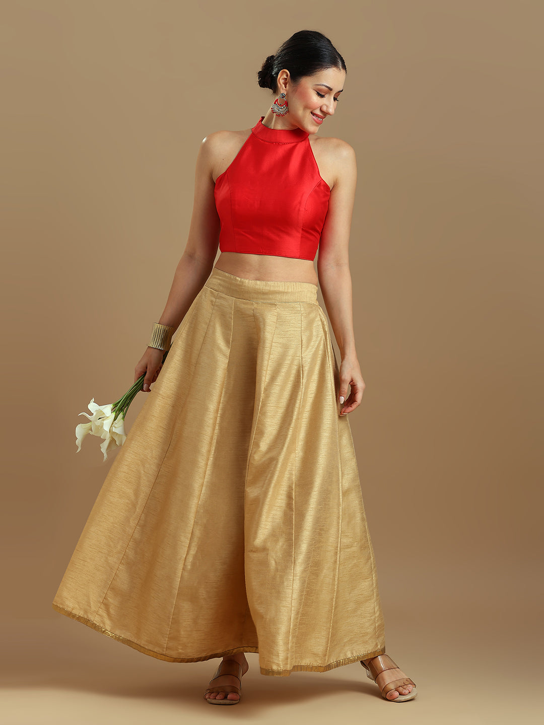 Silk Blend Solid Saree Blouse