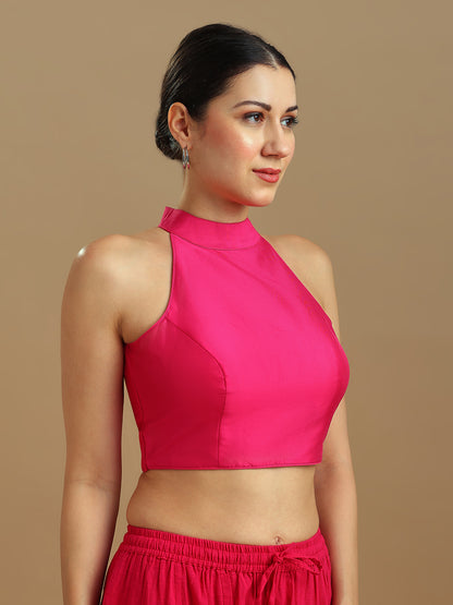 Silk Blend Solid Saree Blouse