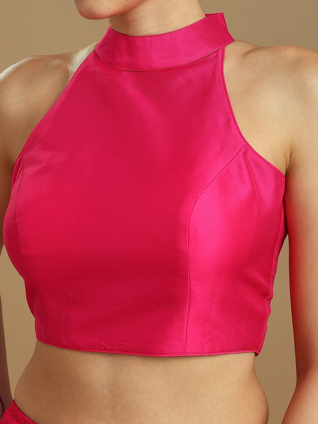 Silk Blend Solid Saree Blouse