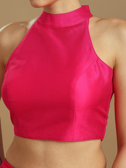 Silk Blend Solid Saree Blouse