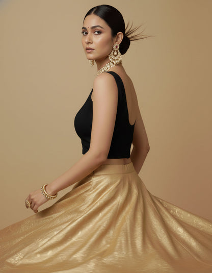 Capri Silk Padded V Neck Saree Blouse