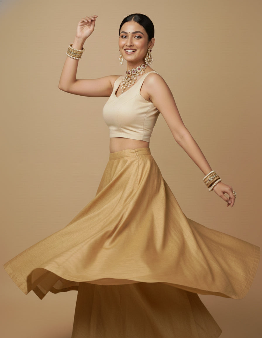 Capri Silk Padded V Neck Saree Blouse