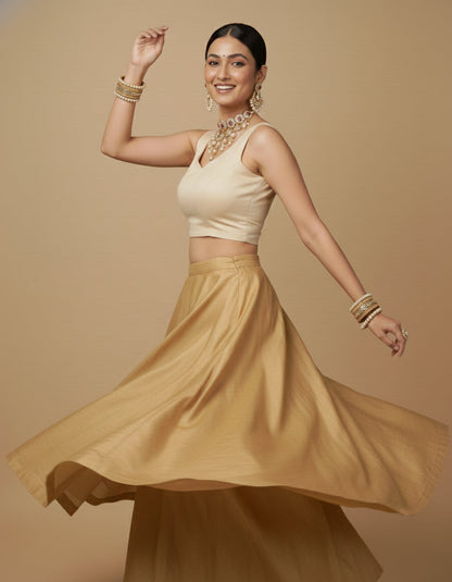 Capri Silk Padded V Neck Saree Blouse