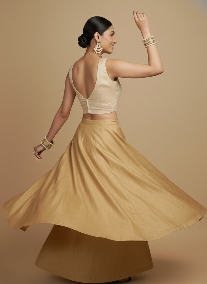 Capri Silk Padded V Neck Saree Blouse