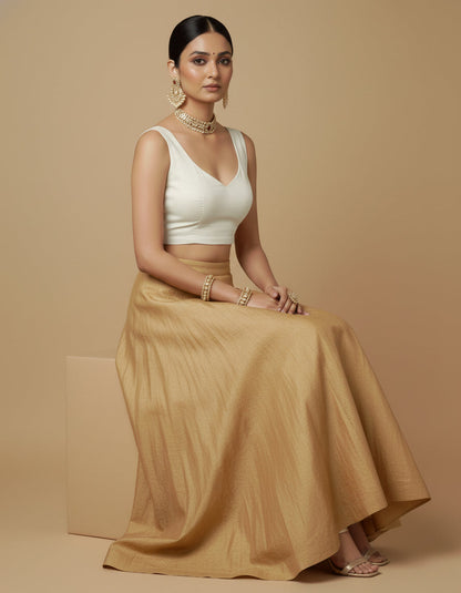 Capri Silk Padded V Neck Saree Blouse