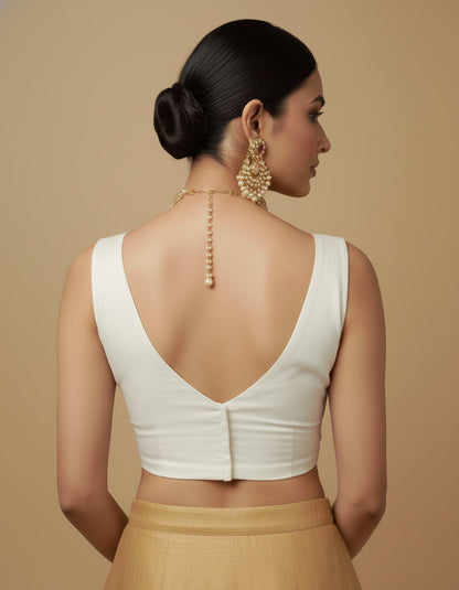 Capri Silk Padded V Neck Saree Blouse