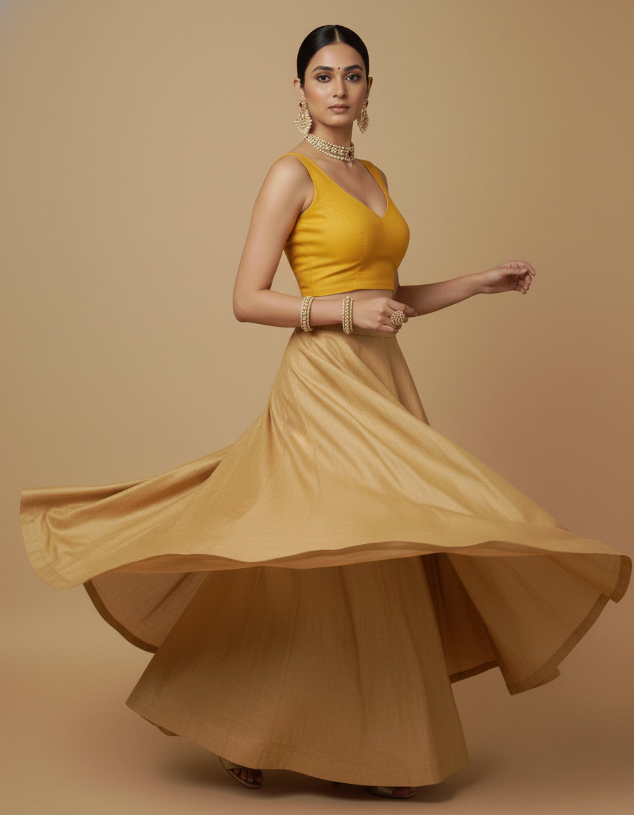 Capri Silk Padded V Neck Saree Blouse