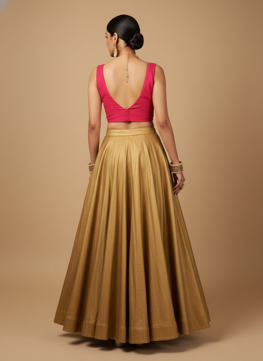 Capri Silk Padded V Neck Saree Blouse