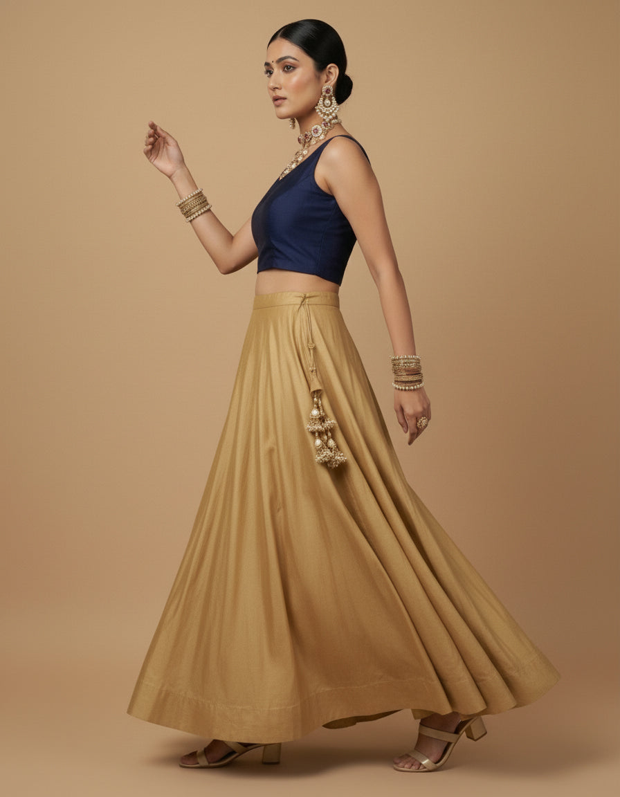 Capri Silk Padded V Neck Saree Blouse