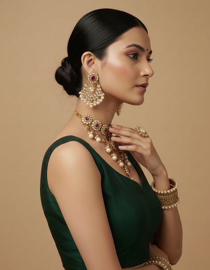 Capri Silk Padded V Neck Saree Blouse