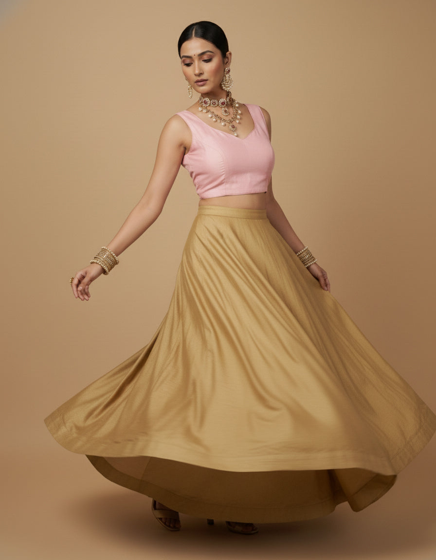 Capri Silk Padded V Neck Saree Blouse