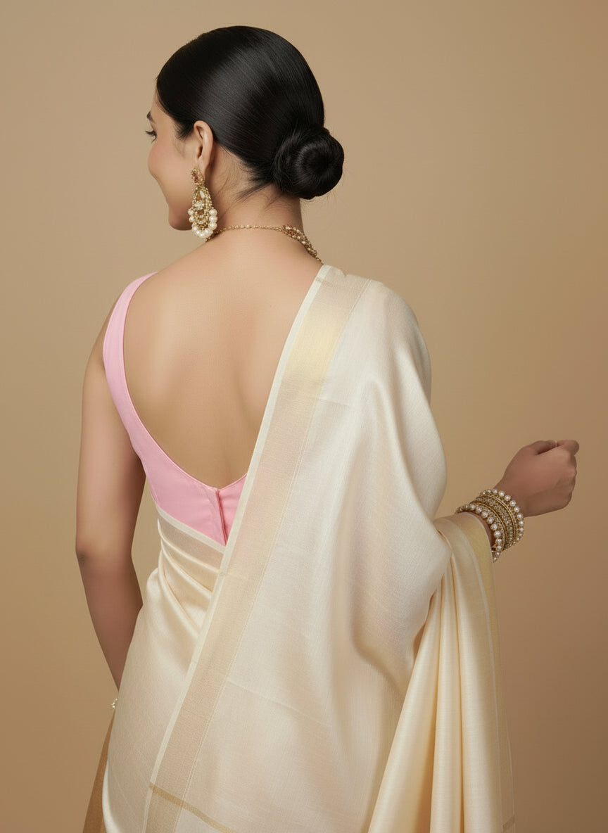 Capri Silk Padded V Neck Saree Blouse