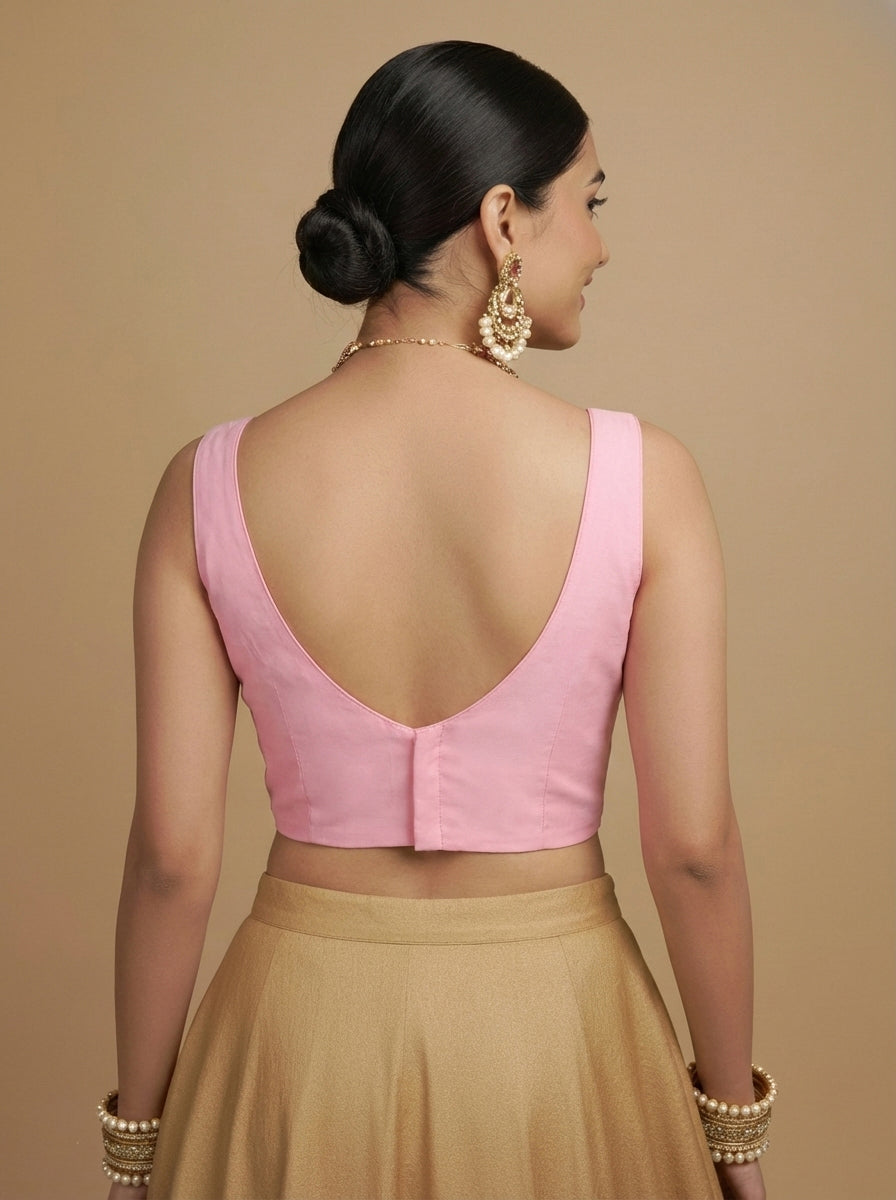 Capri Silk Padded V Neck Saree Blouse