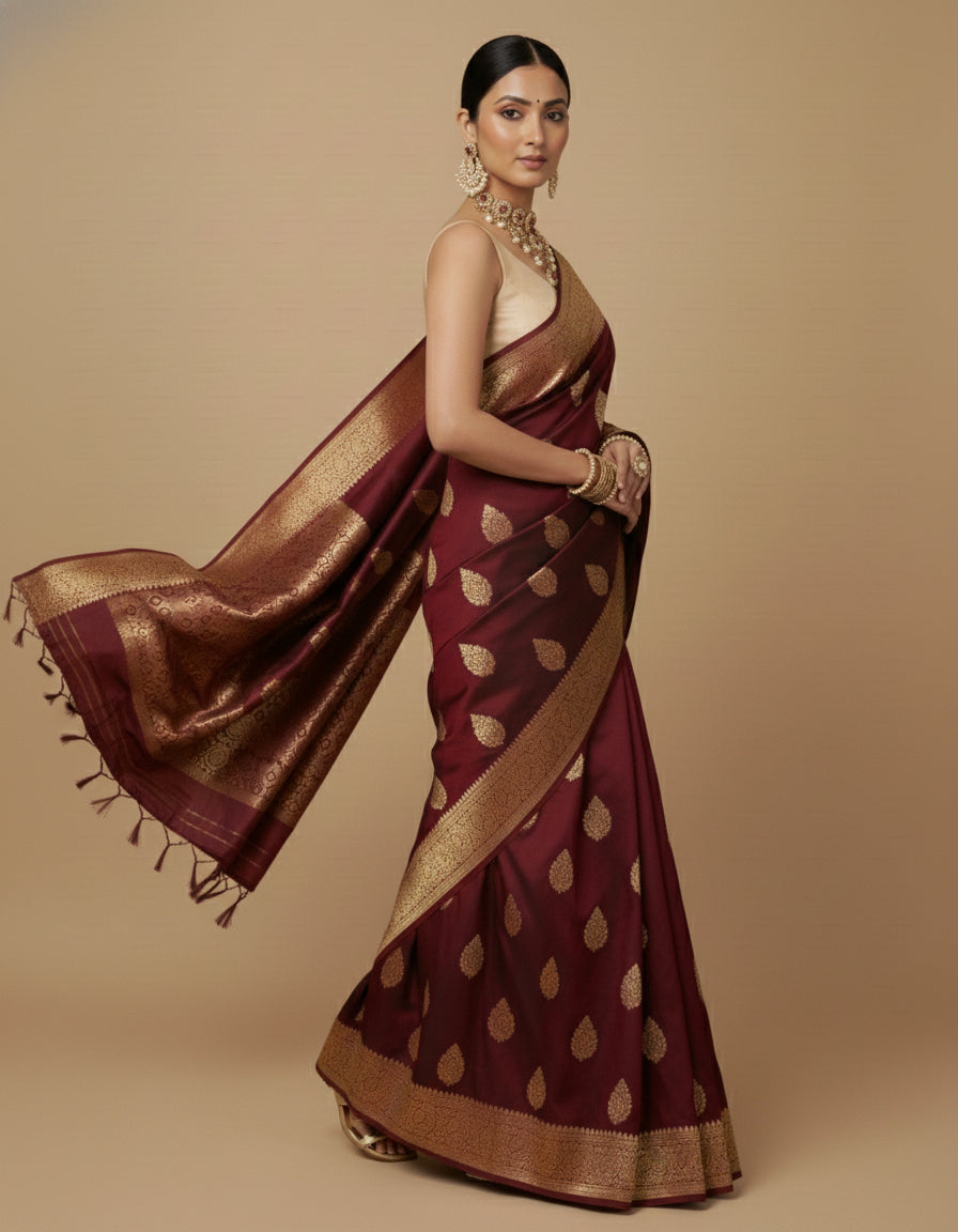 Capri Silk Padded V Neck Saree Blouse