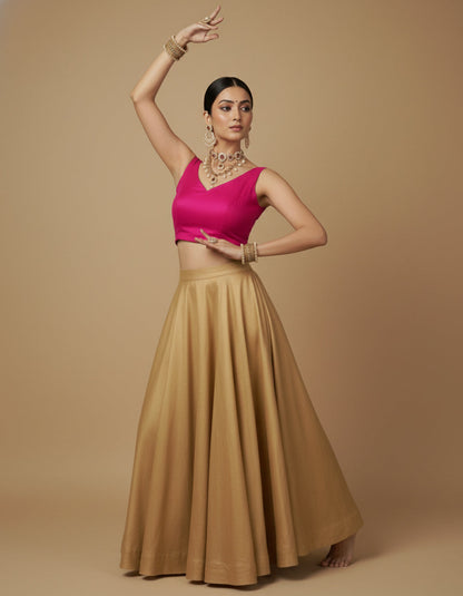 Capri Silk Padded V Neck Saree Blouse