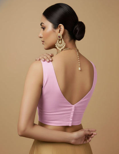 Capri Silk Padded V Neck Saree Blouse