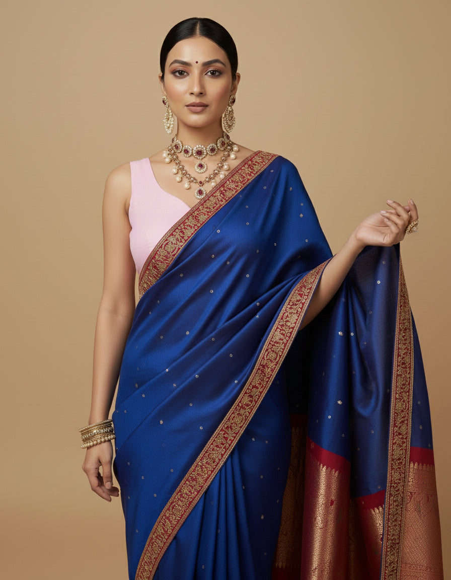 Capri Silk Padded V Neck Saree Blouse