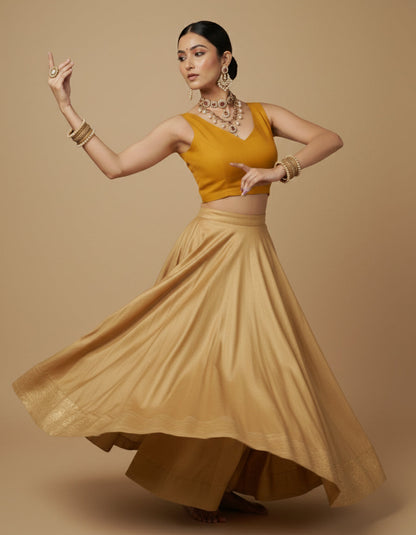 Capri Silk Padded V Neck Saree Blouse