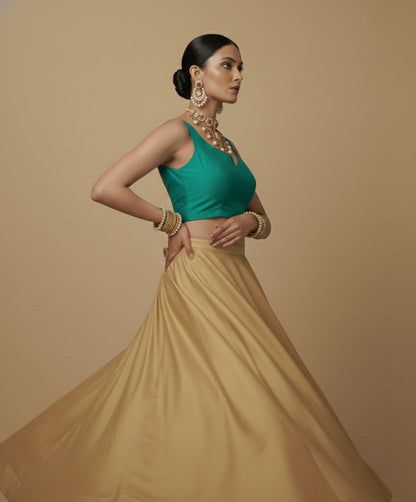 Capri Silk Padded V Neck Saree Blouse