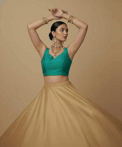 Capri Silk Padded V Neck Saree Blouse