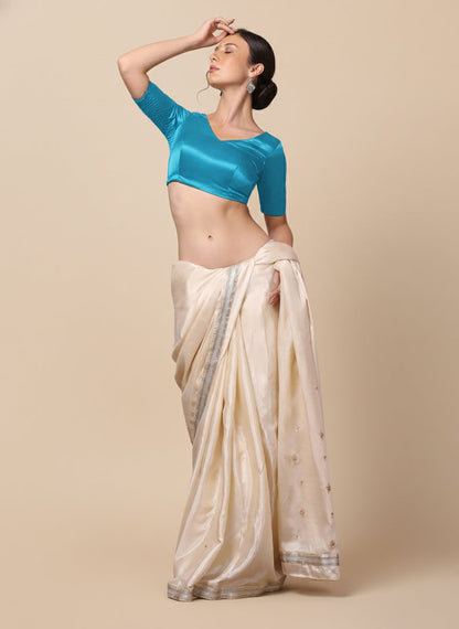 Satin Silk Side Smcoking Stretchable Readymade Blouse